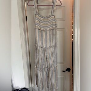 Max Studio Multicolor Striped midi dress 100% cotton and lined